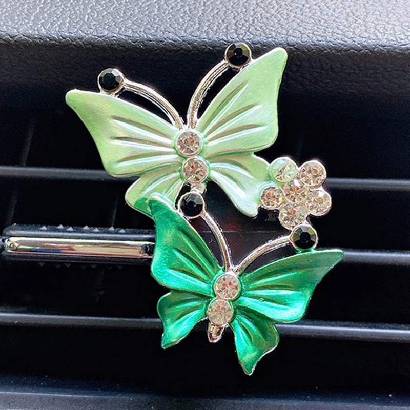 

Air Freshener Butterfly Car-styling Car Perfume Natural Smell Air Conditioner Butterfly Diamond Aromatherapy Clip Car Accessory