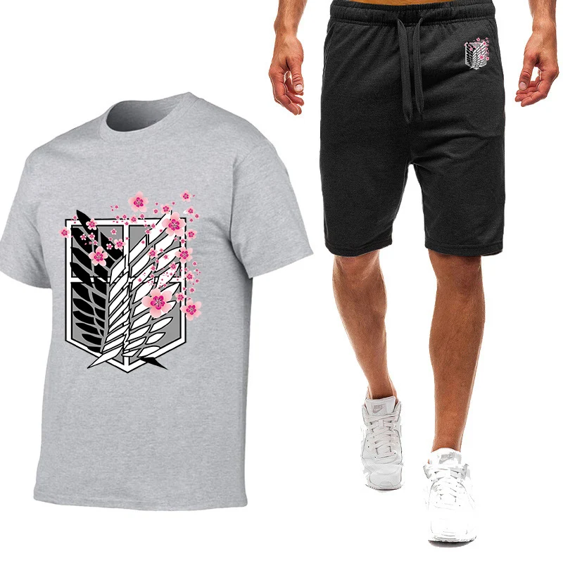 Мужской летний спортивный костюм атака на Титанов повседневная спортивная