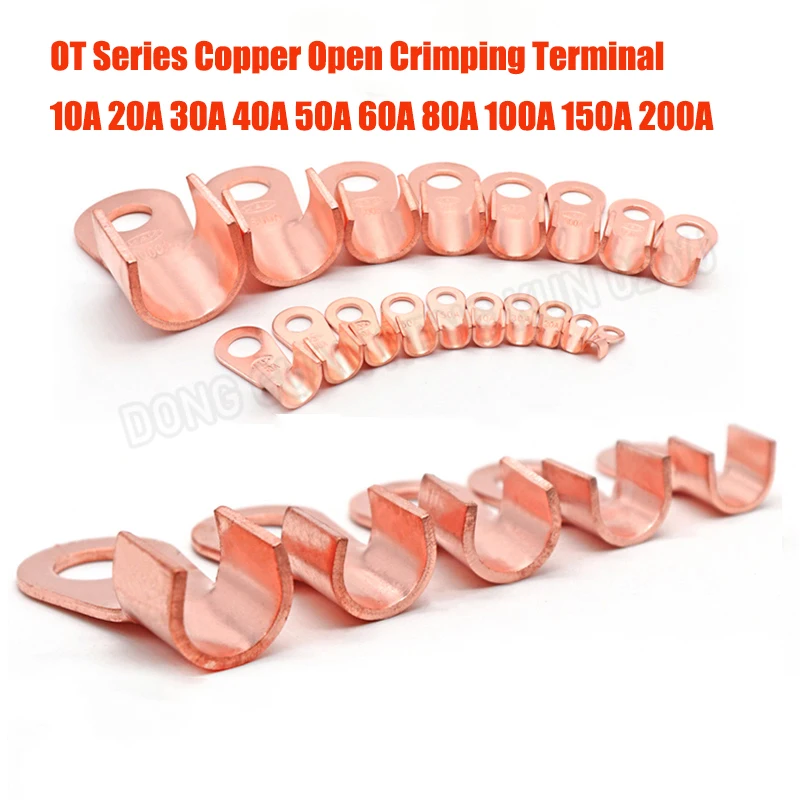 

1 PCS Copper Open Crimping Terminal OT Series10A 20A 30A 40A 50A 60A 80A 100A 150A 200A Wiring 4-35² Wire Connectors