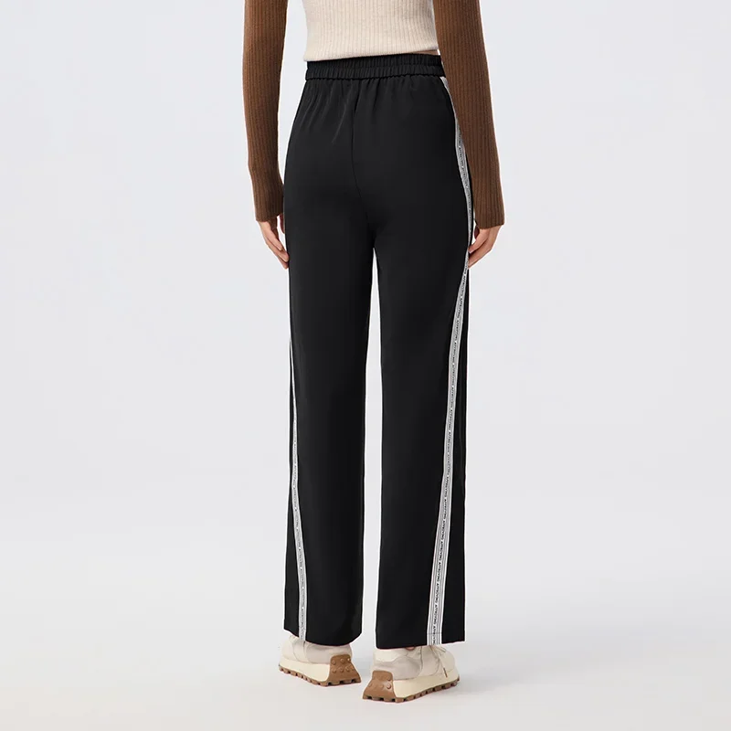 Брюки Semir Женские повседневные свободные широкие черные штаны с надписью