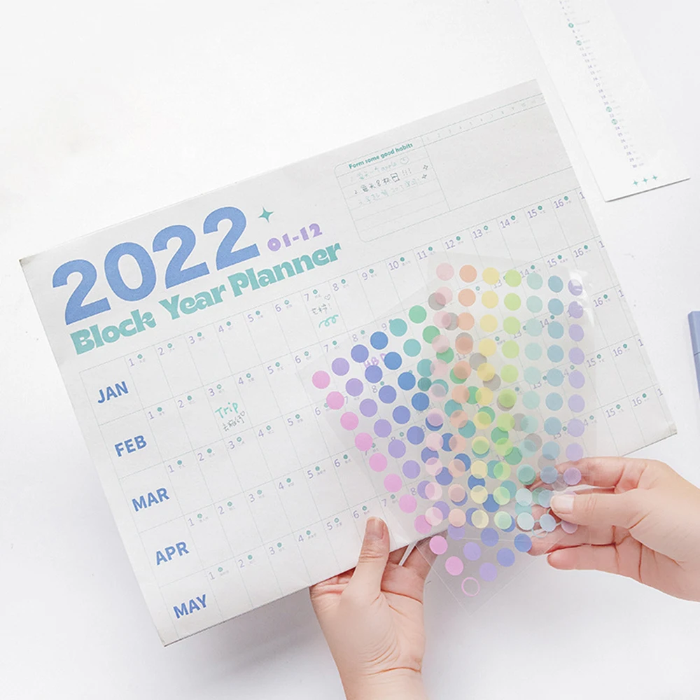 

Милый дневник на 2022 год с наклейками, настенный ежедневный график, календарь на 365 год, календарь на новый год, подарок