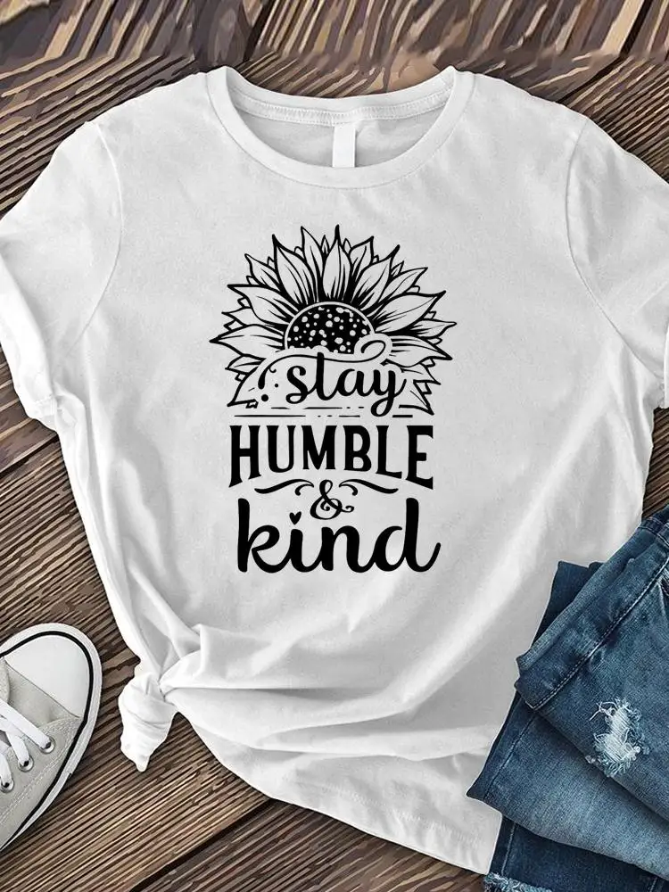 

Letter Flower Trend 90s Style Graphic Tee Print T Short Sleeve Clothes Ladies Fashion Women's Clothing Female Summer T-shirts