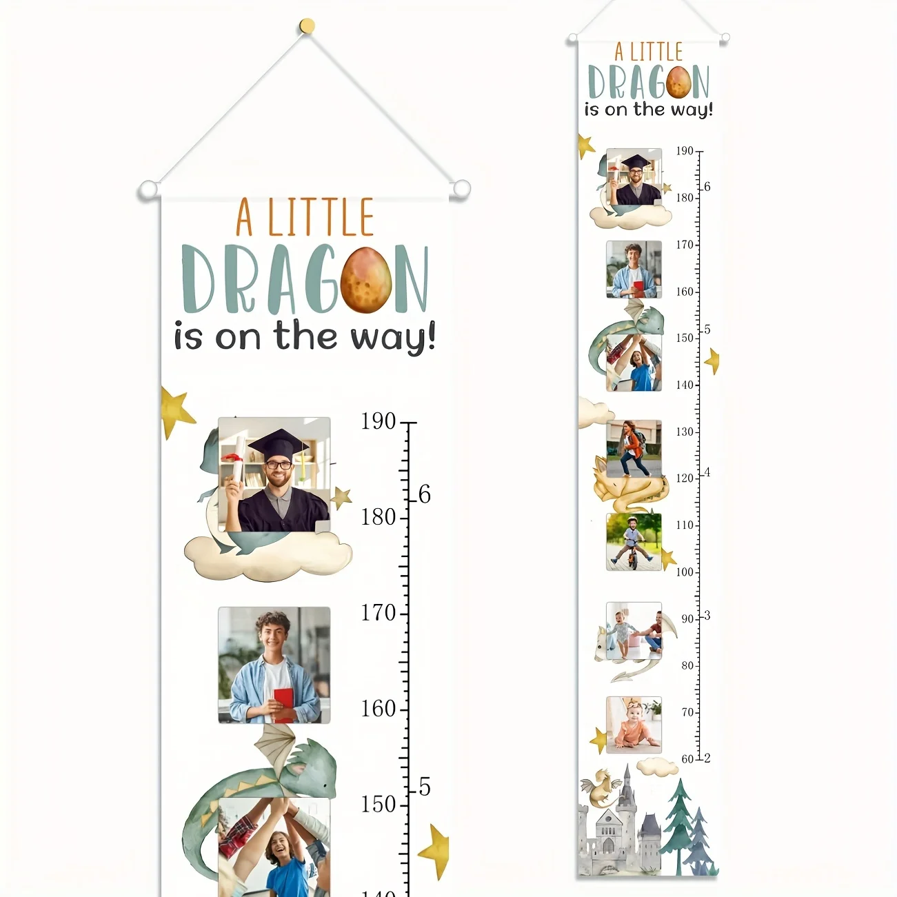Персонализированная Таблица Роста На Тему Дракона Настенный Декор С Фоторамкой