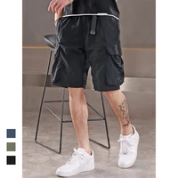 mens fashion plus size multi pocket five point pants overalls shorts summer loose men casual shorts korean sweat pants