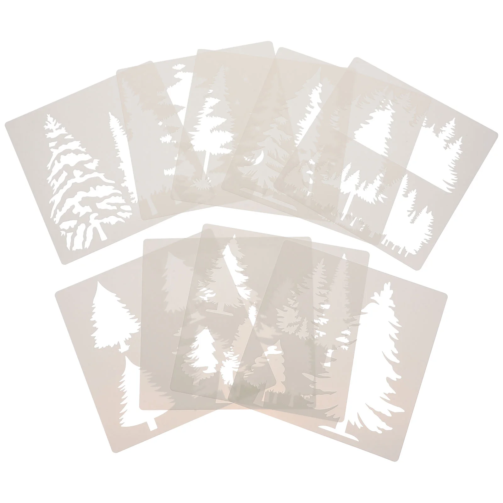 

9Pcs Christmas Tree Drawing Templates Hollow-out Painting Stencils Creative Painting Stencils Decoration