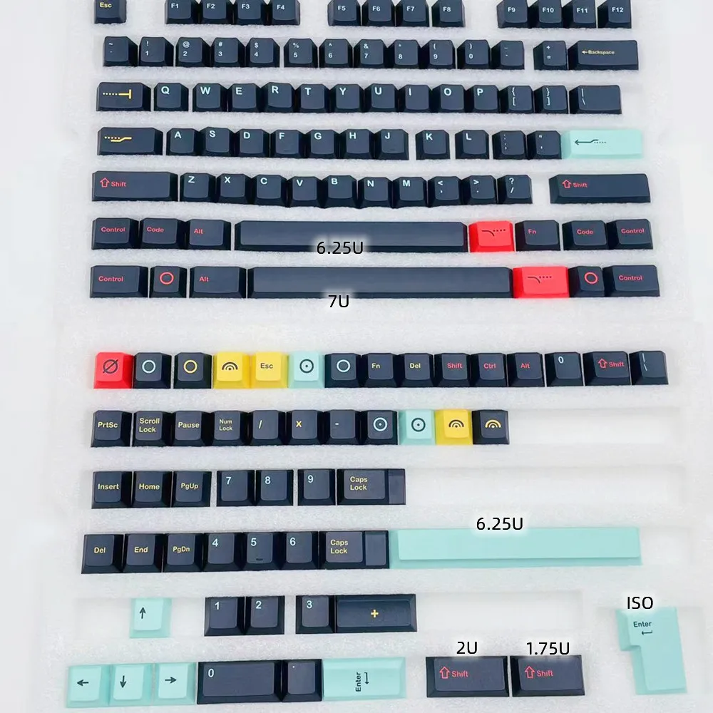 Фото GMK Metropolits Keycap Cherry Prolife ISO Enter Полные наборы PBT 5-лицевой DYE Subbed 6,25U 7U Клавиши пробела для механической клавиатуры №4
