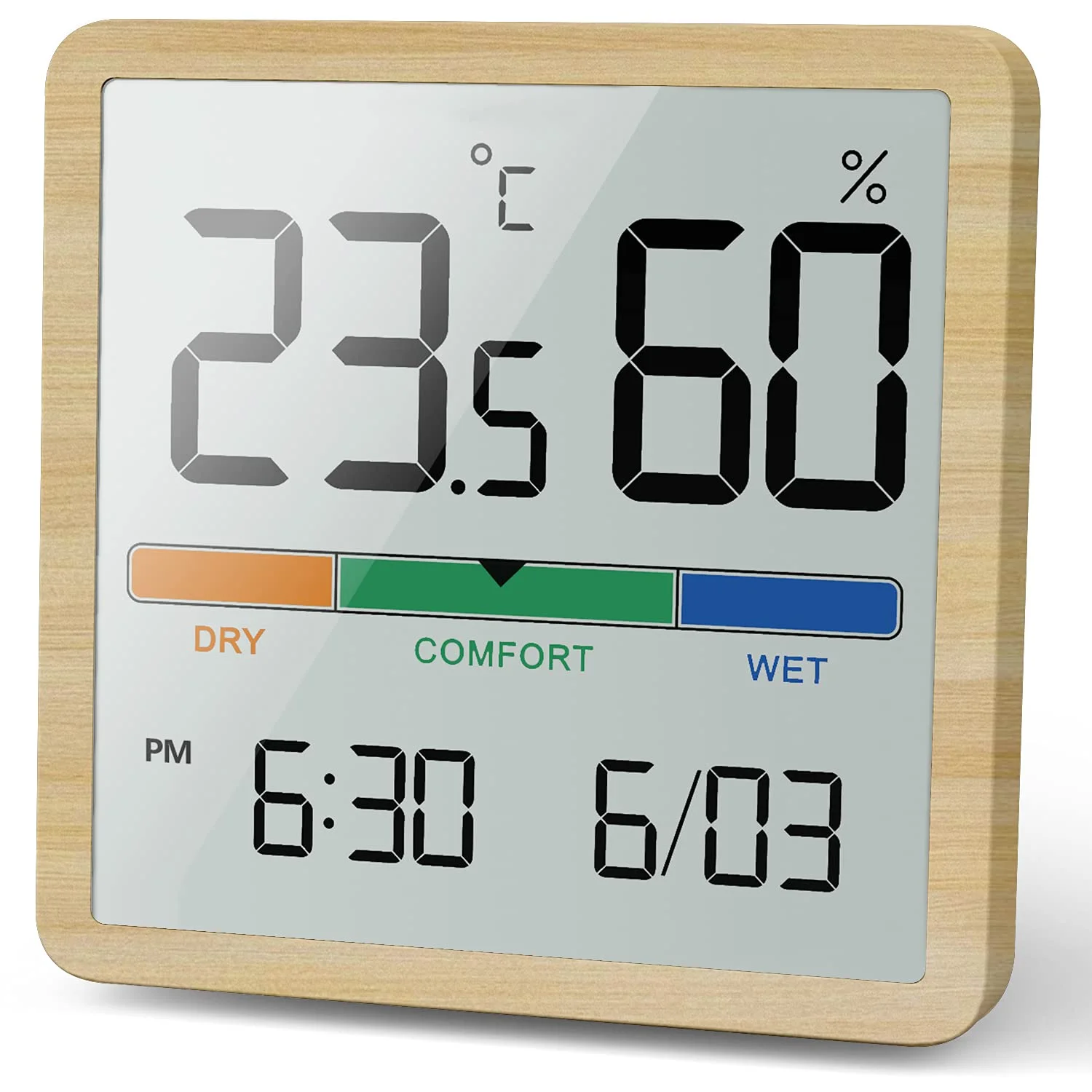 LCD Digital Clock Hygrothermograph Indoor Thermometer Hygrom