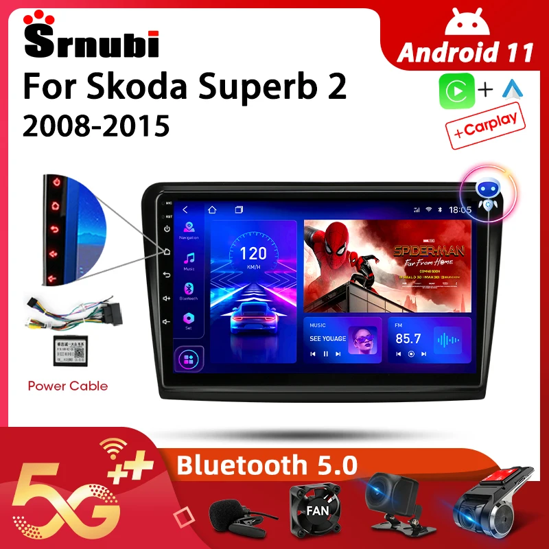 Автомагнитола Srnubi 2DIN Android 11 0 для Skoda Superb 2 B6 2008-2015 GPS-навигация мультимедийный