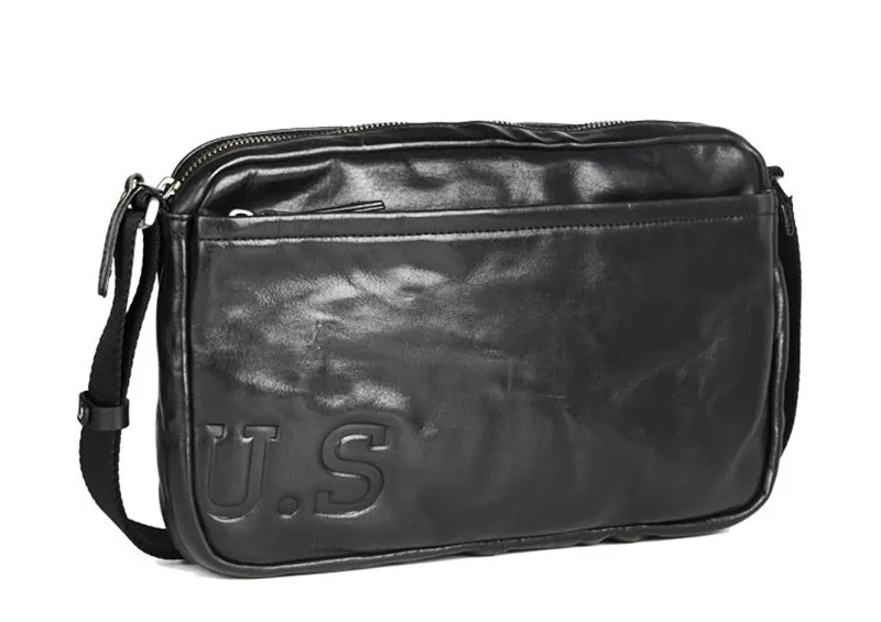 Fashion luxury genuine leather men's chest bag outdoor street daily handmade natural real cowhide teens pleated shoulder bag