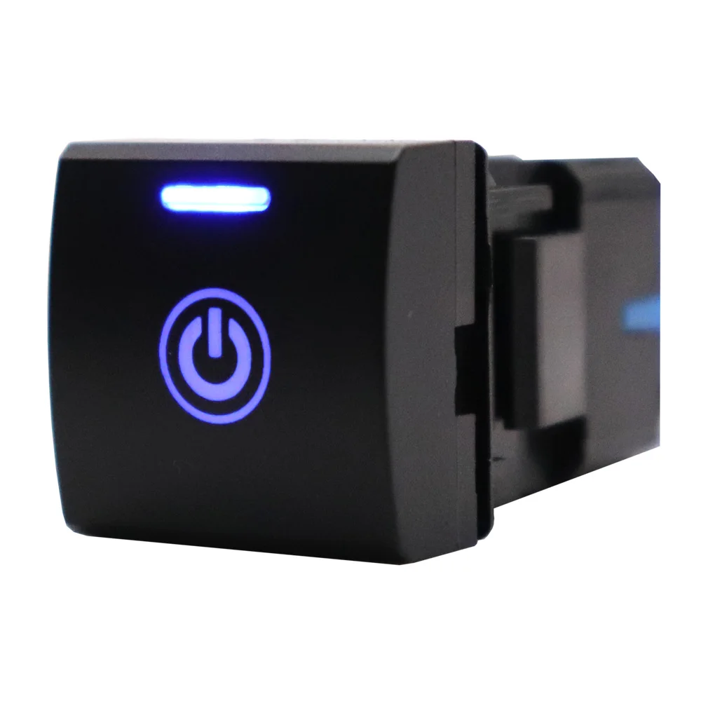 

Новый кнопочный переключатель приборной панели 12 В, синий светодиодный светильник 22 x 22 мм для Toyota Camry Hiace Corolla RAV4 Land Cruiser Prado 150 Series Altis