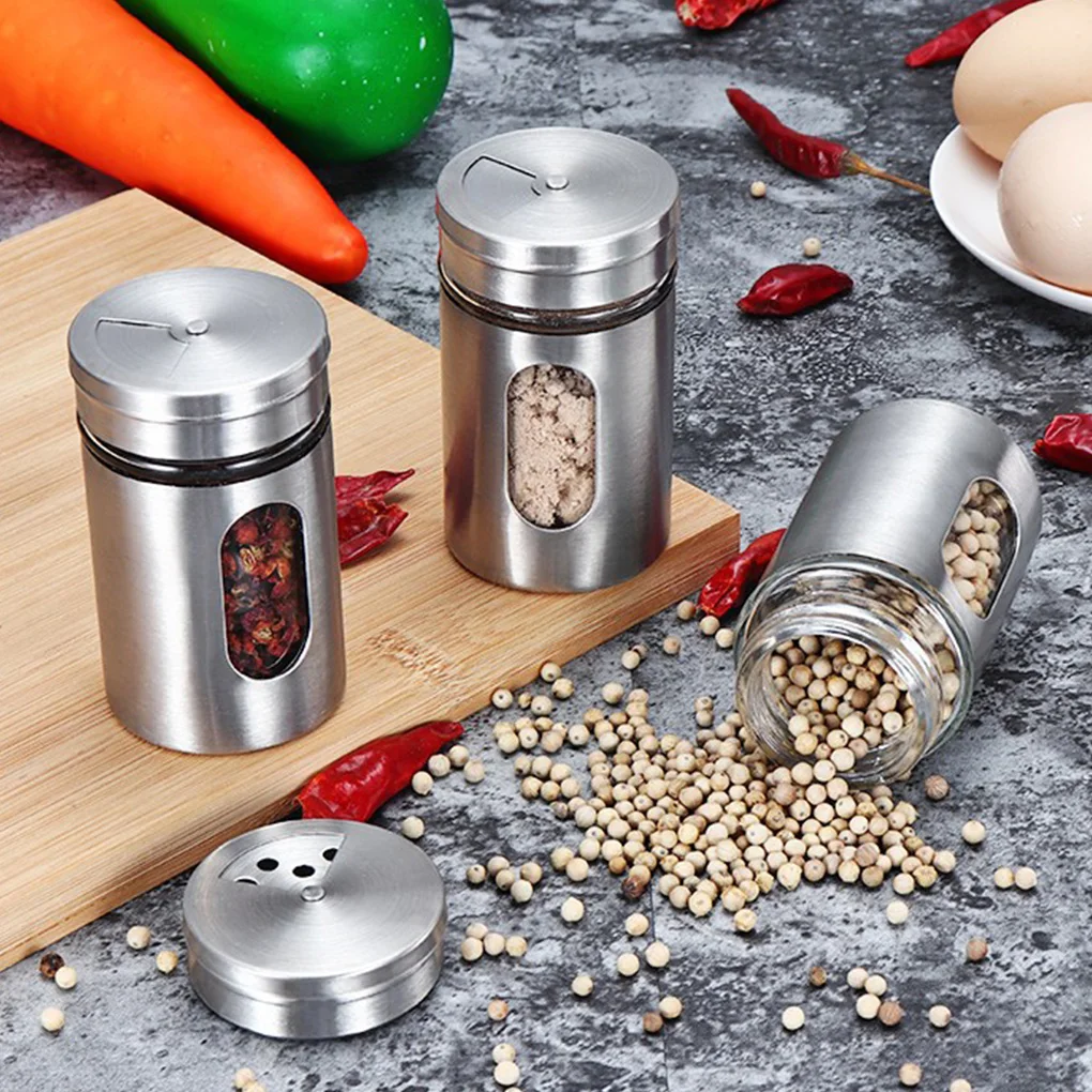 

Seasoning Containers Tins Stainless Jars Toothpick Seasoning Spice Mounted Spice Rack Steel Spice Pepper Box Jar Wall Kitchen