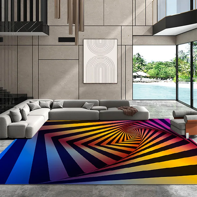 

3D Visual Vortex Carpet Living Room Sofa Carpets Bedroom Washable Floor Rugs Creative Large Area Rug Commercial Rooms Rug Mat