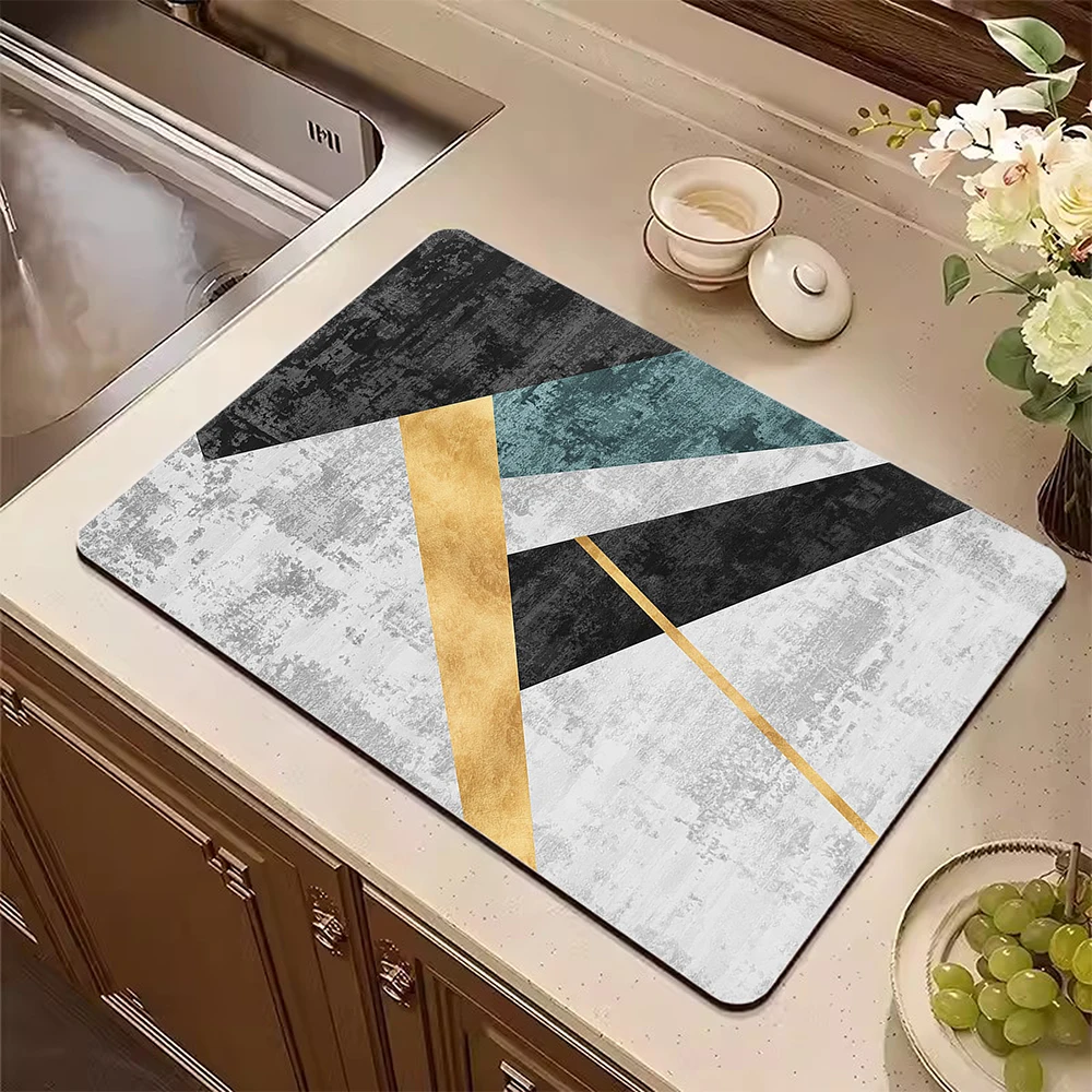 Супервпитывающий коврик для мытья посуды с простым геометрическим рисунком