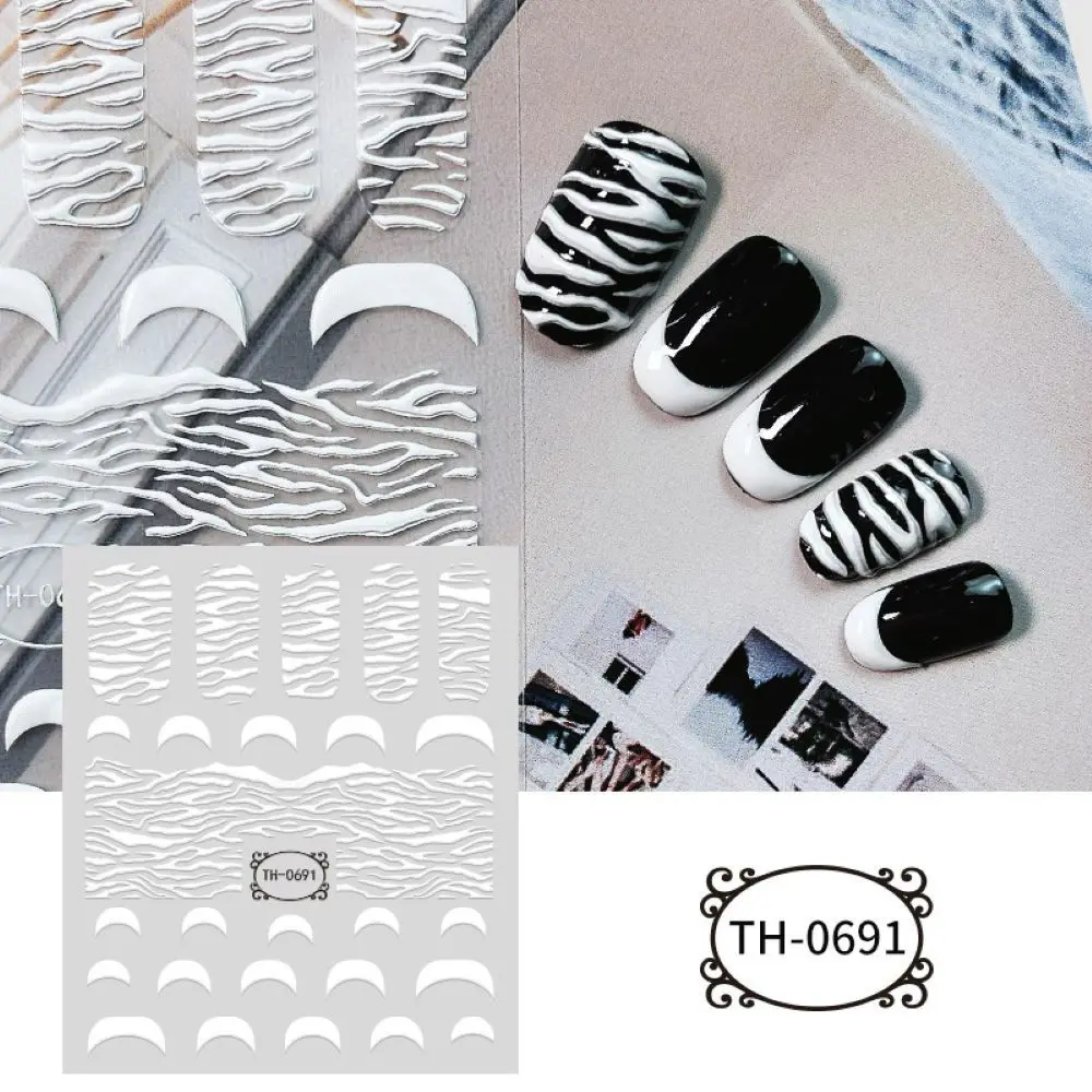 Слайдеры музыка звезда дизайн 5D наклейки для ногтей любовь сердце белый