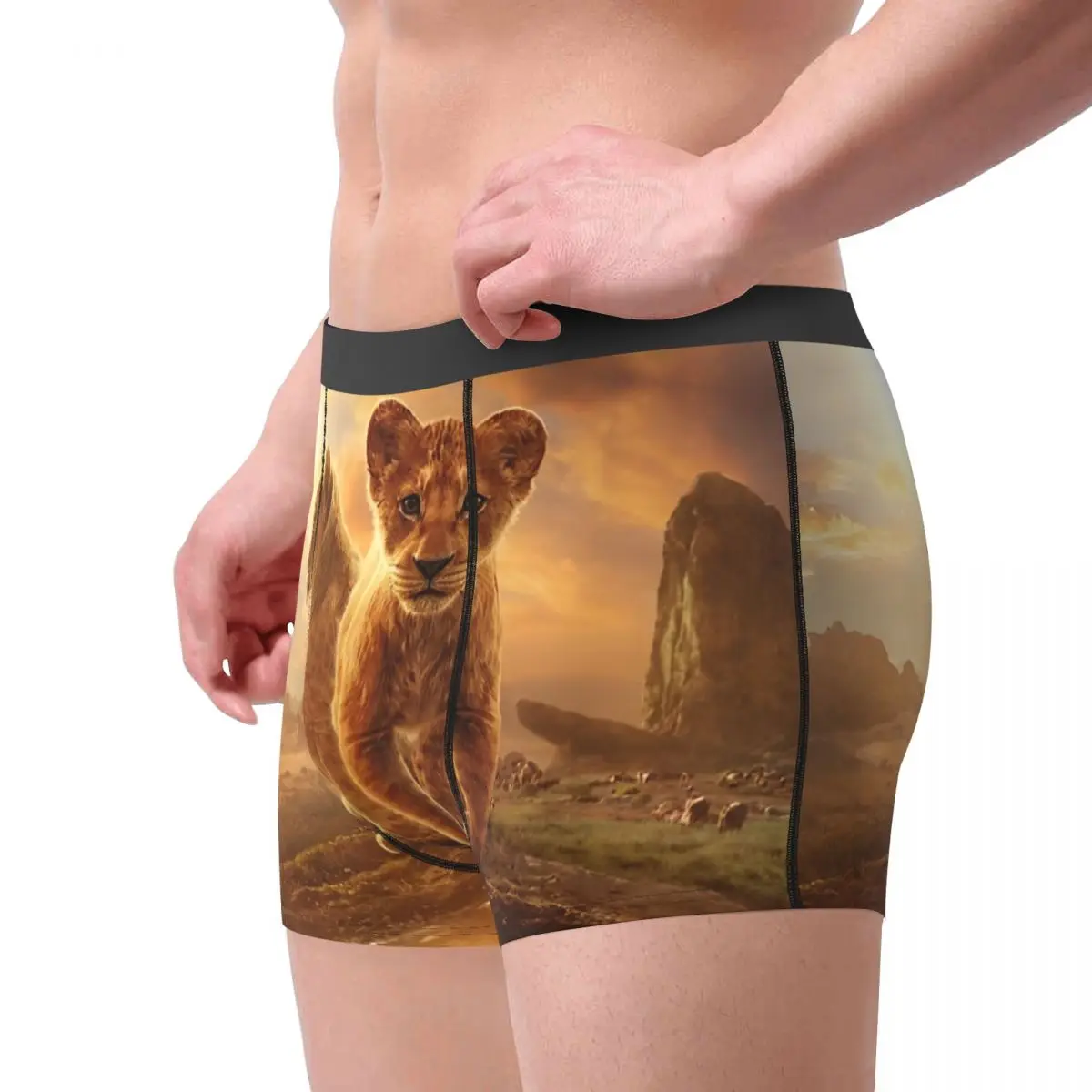 Фото Mufasa The Lion King Boxer шорты с 3D чехлом, нижнее белье, Лидер продаж, шорты с принтом, удобные мужские трусы, большие размеры 2XL №3