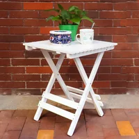 Country Style Retro Folding Solid Wood Small Square Table Balcony Garden Courtyard Window Decoration Table