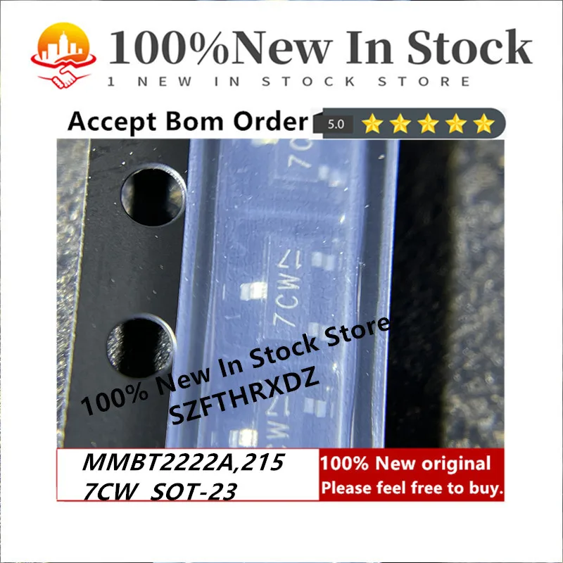 Новинка 100%, оригинальный MMBT2222A,215 7CW SOT23 Trans GP BJT NPN 40 в 250 А МВт, автомобильная фотомагнитола, 3-контактный разъем SOT-23 T/R