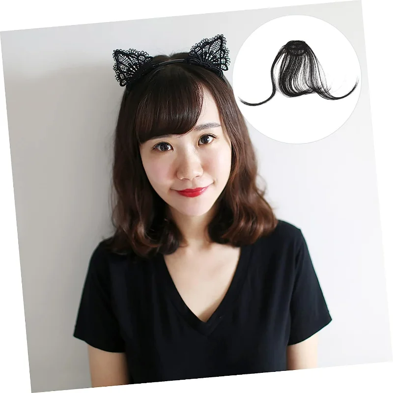 Piece Mini Clips for Hair Real Human Hair Wigs Black Wig Salt and Pepper Bangs Hair Clip Blonde Clip in Bangs Human Hair