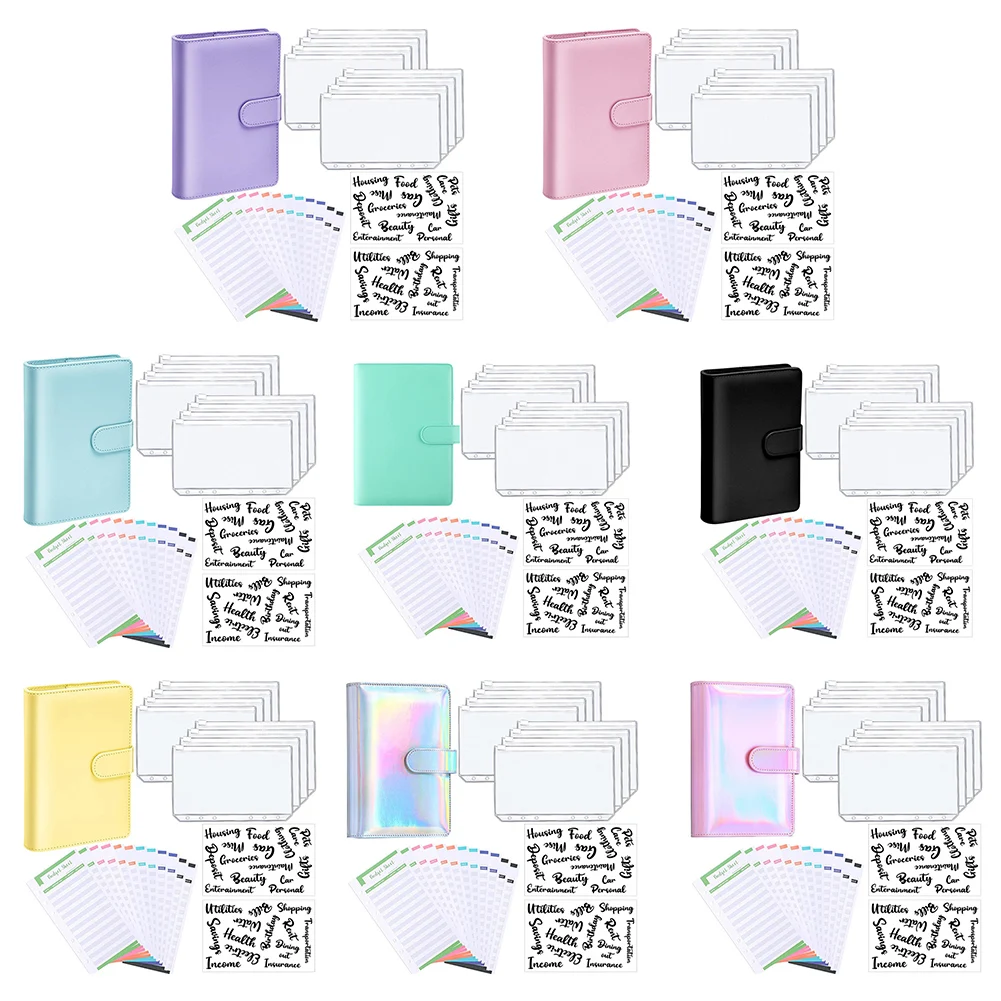 

A6 Блестящий Ежедневник для планшетов, органайзер с 6 кольцами, 6 карманов и 12 листов