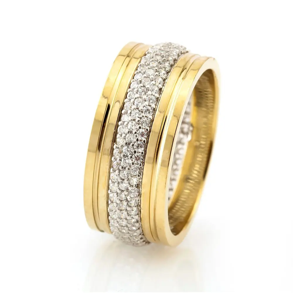 

Full Round Zircon Stone Inlaid 925 Sterling Silver Female Wedding Rings