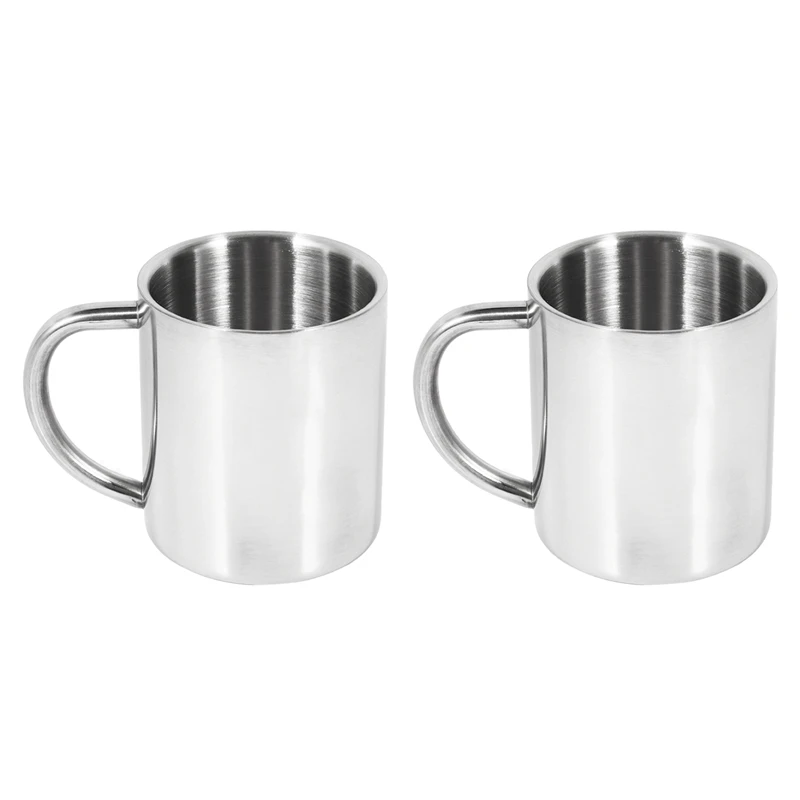 

2 шт., двухслойные кофейные кружки из нержавеющей стали