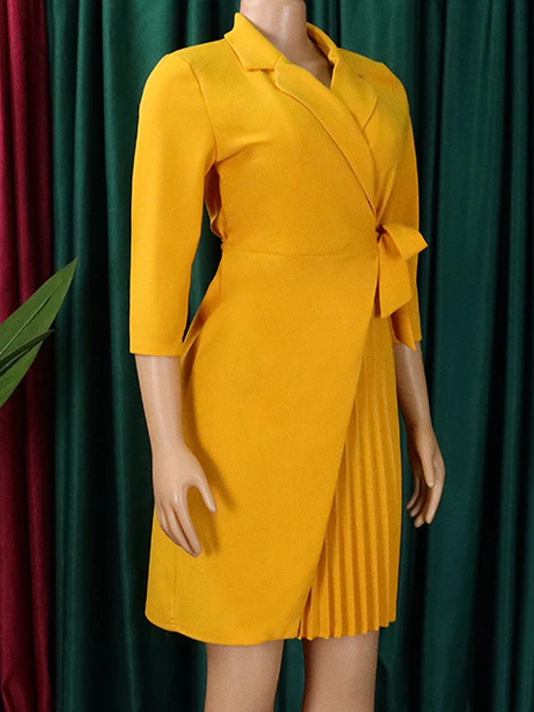 2024 летнее однотонное платье FairyShely со складками женские большие платья с длинным