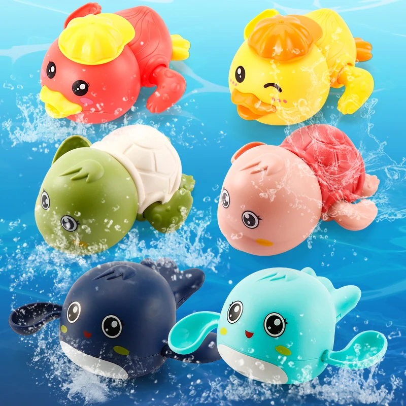 

Baby Bath Toys Duck Clockwork Swimming Duck Children's Playing In Water Toys Big-eyed Cute Ducks Baby Early Educational Toys