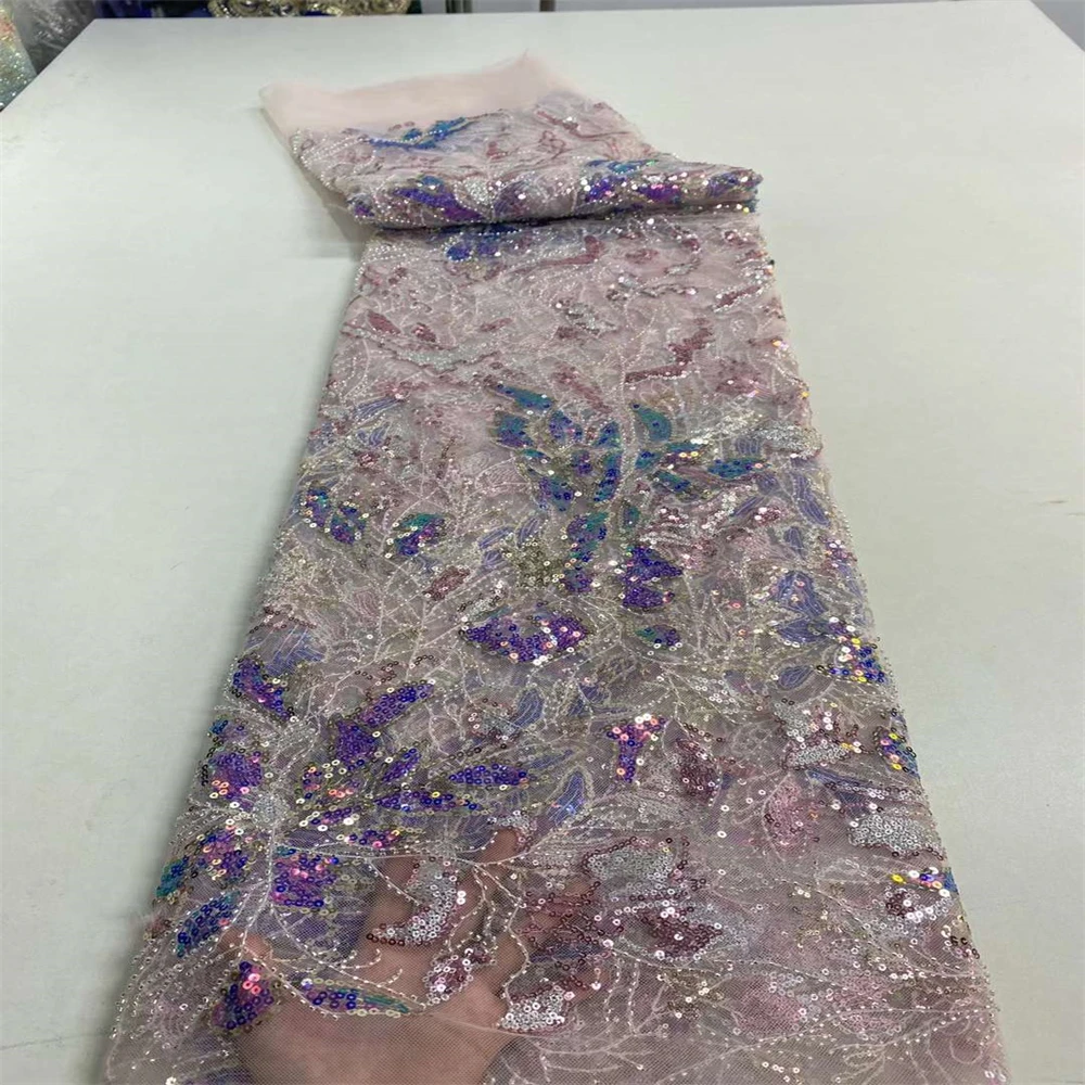 

Тюлевая сетка, африканская кружевная ткань, бисерное кружево, 2023, Высококачественная Белая нигерийская ткань с блестками для свадебного вечернего платья