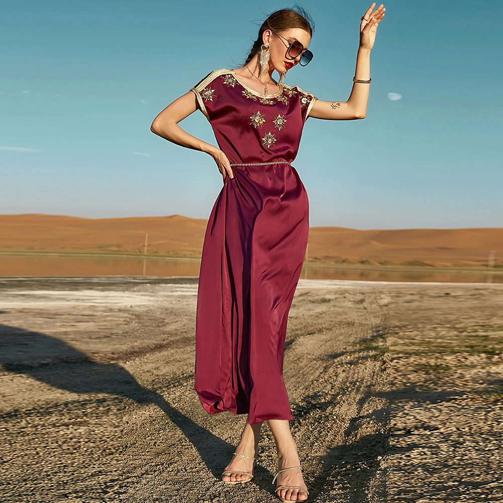 

Ramadan Dubai Turkey Islam Muslim Long Dress For Women Kaftan Robe Femme