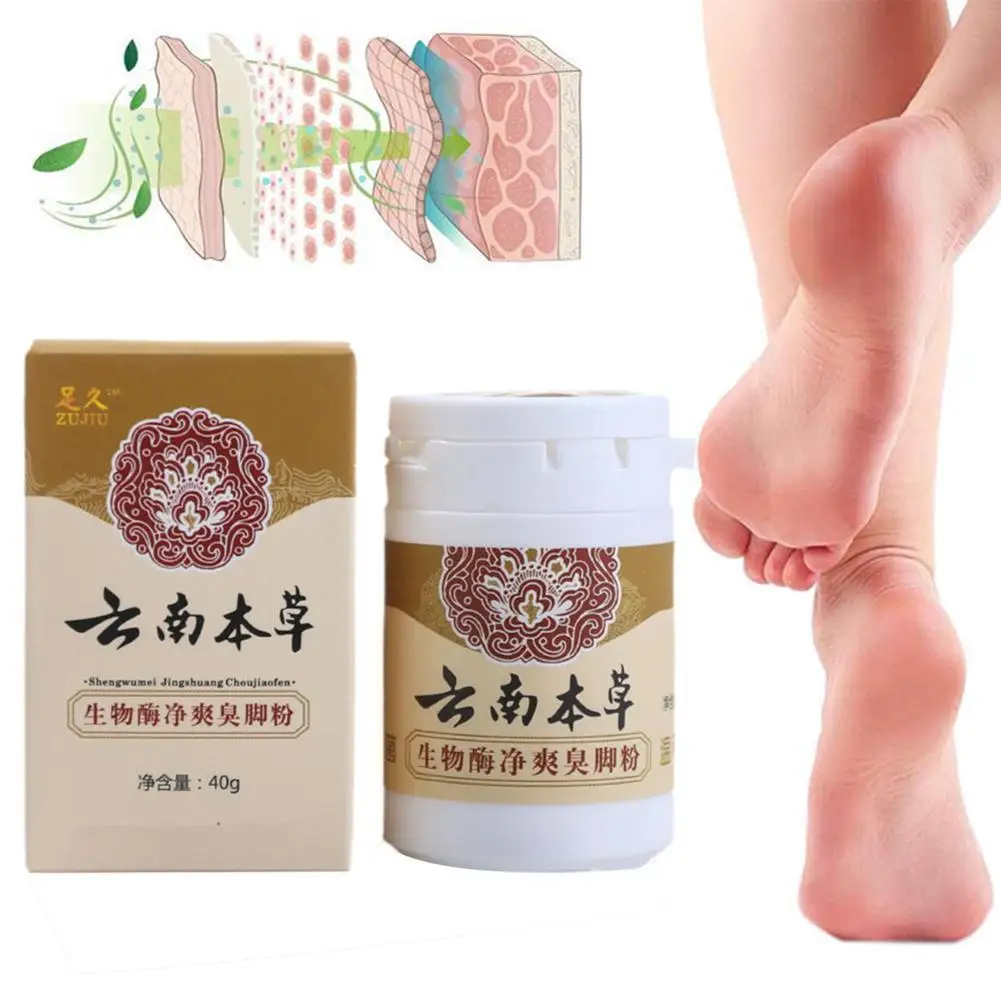 

40g Herbal Anti-fungal Foot Powder Antibacterial Deodorant Sweat Antifungal Odor Foot Powder Anti Itch Care New Powder Foot S2K5