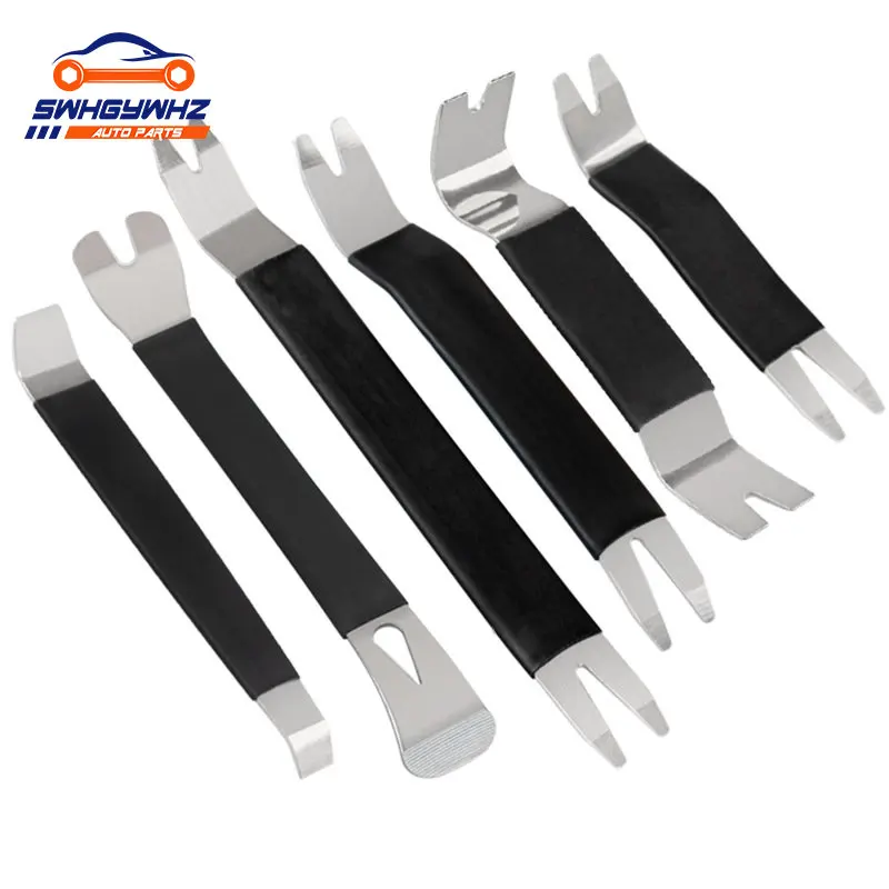 

Metal 6-piece Set Pry Bar Crowbar Car Removal Tool To Repair and Disassembly Auto Audio Door Panel Interior Trim Clip Removal