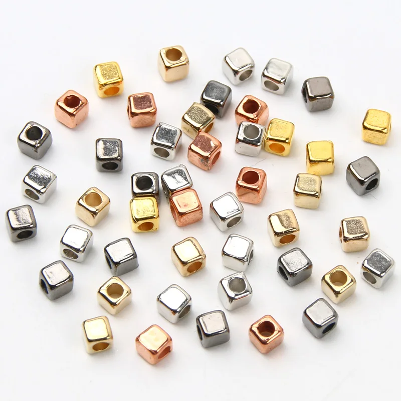 Квадратные акриловые свободные бусины 4 мм 200-600 шт