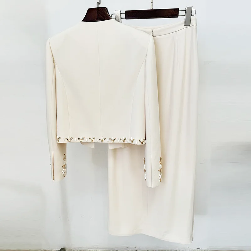 Роскошный кардиган с бисером и кристаллами куртка пальто длинные юбки-карандаш