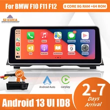12.3" Wireless Carplay Auto Android 13 Car Multimedia Display Screen for BMW 5 Series F10 F11 F12 CIC NBT GPS WIFI 4G 