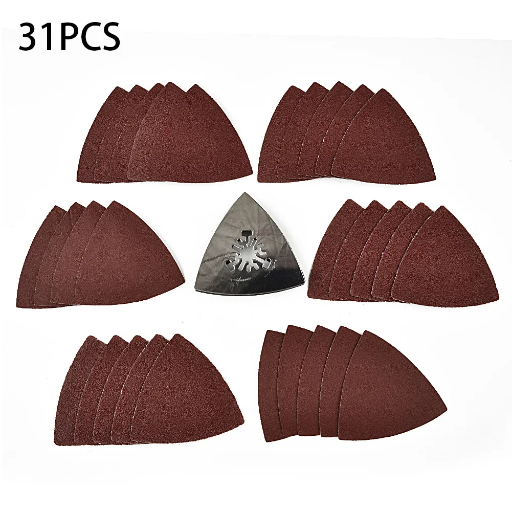 

Grinding Sanding paper Sandpaper Triangle Oscillating Pads 60-120 grits 31pcs Sets Parts Spare Aluminium oxide