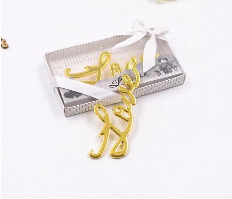 Золотые серебряные открывалки для пивных бутылок с надписью Love Design свадебные