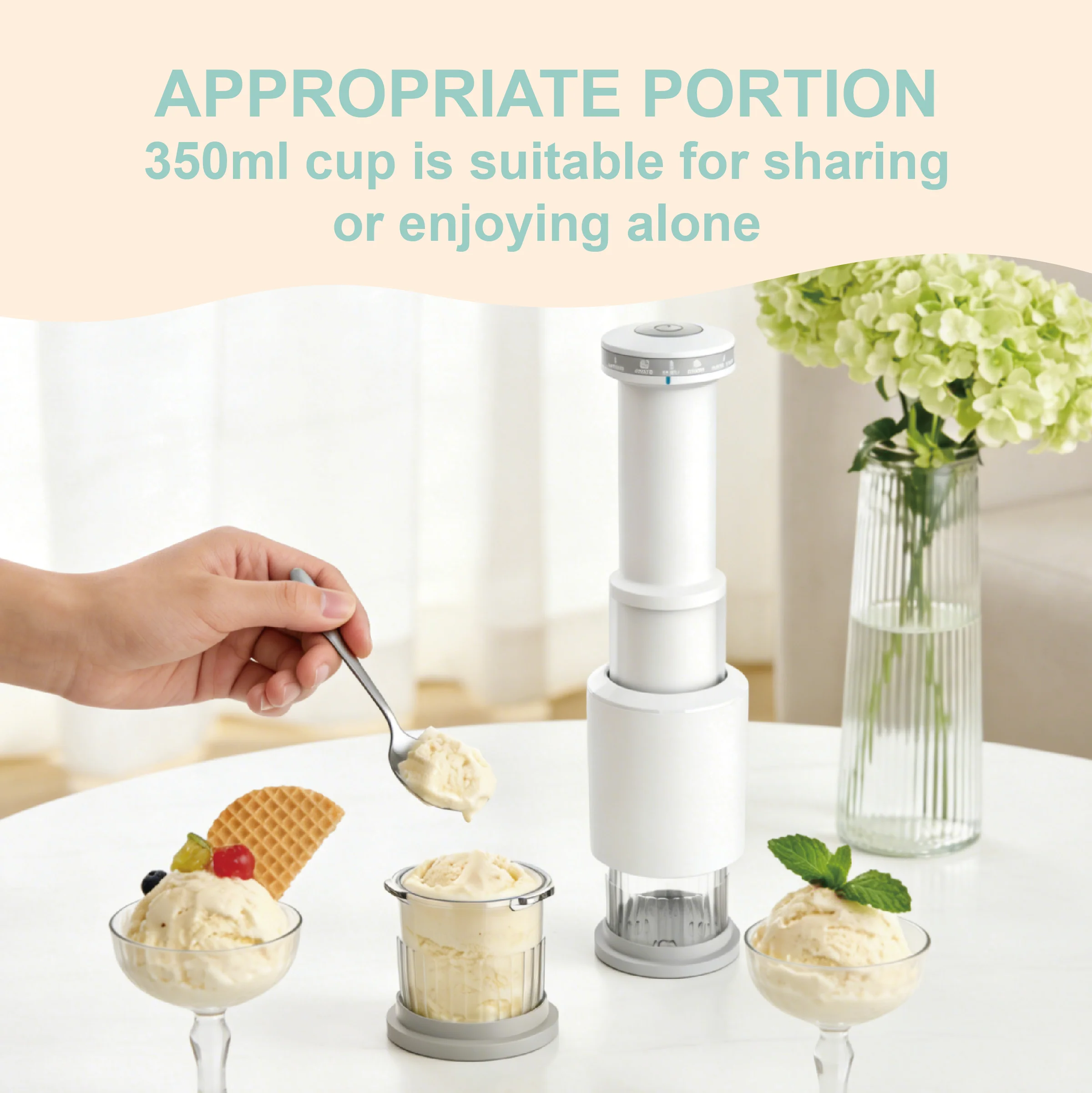 Фото Многофункциональный аппарат Cuisinart FastFreeze 5-в-1 для приготовления мороженого, сорбета, джелато, колотого льда и замороженных десертов, объем 1 л, гарантия 1 год, компактный дизайн №3