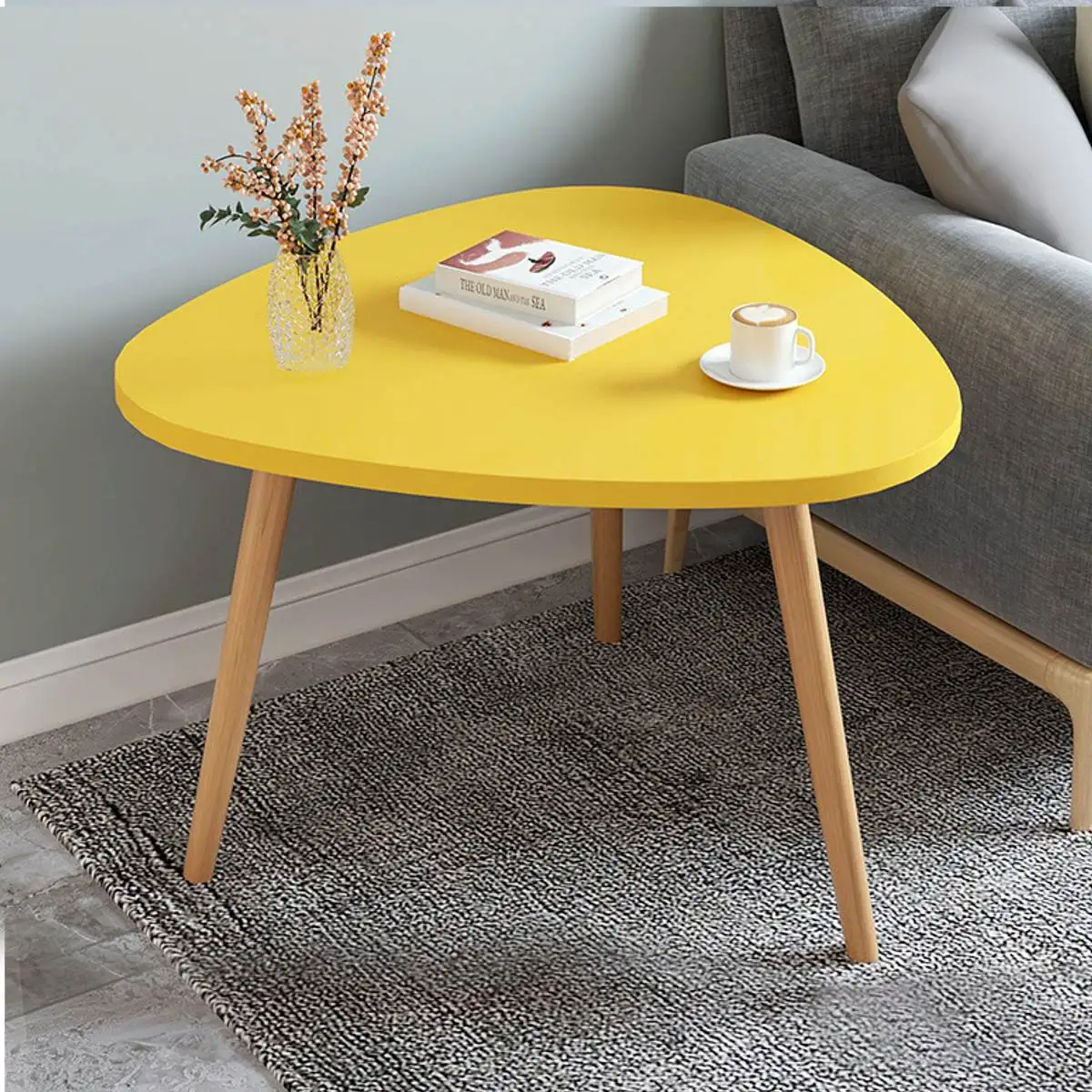 

Creative Nordic Wood Low Round Coffee Table Dirty Storage Table Tea Fruit Snack Service Plate Tray Living Room Sofa Side Table