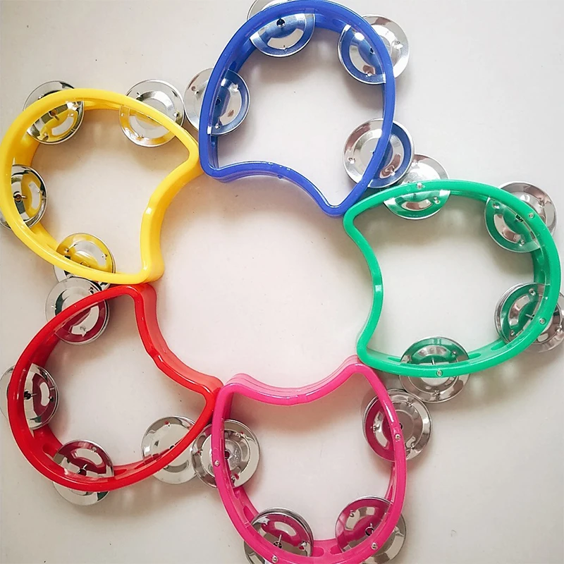 1 шт. погремушка с четырьмя колокольчиками ударный инструмент ручной бубен