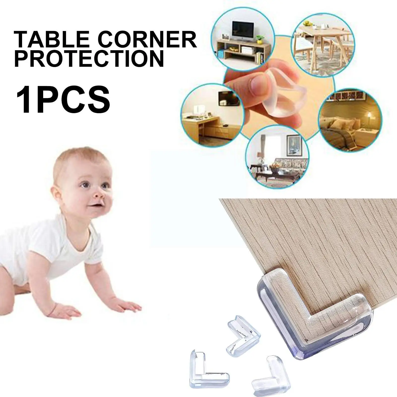 

Защитная крышка для углов стола, мягкая прозрачная защита для детей и малышей от столкновений, Силиконовая защита для углов стола Y2D6
