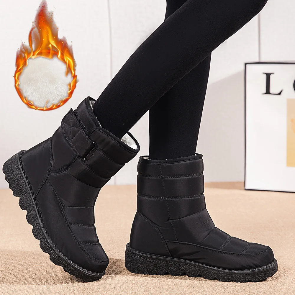 

Women Boots Mid-Calf Winter Shoes For Women Snow Boots Casual Watarproof Platform Heels Botas Mujer 2022 New Winter Boots Female