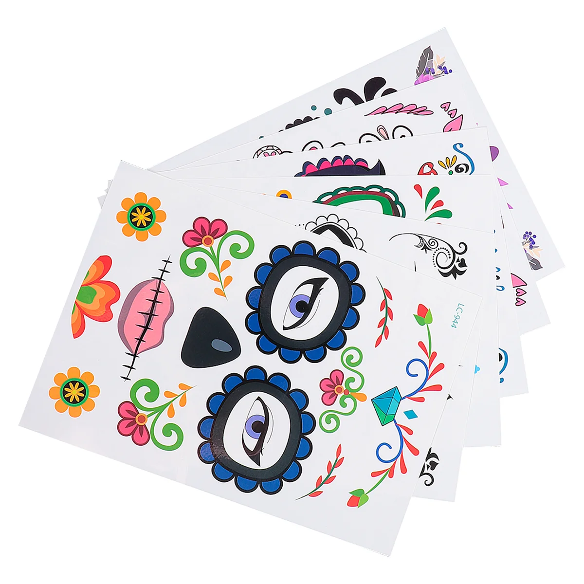 

6 Sheets Scare Sticker Day Of The Dead Sticker Decals Day Of The Dead Full