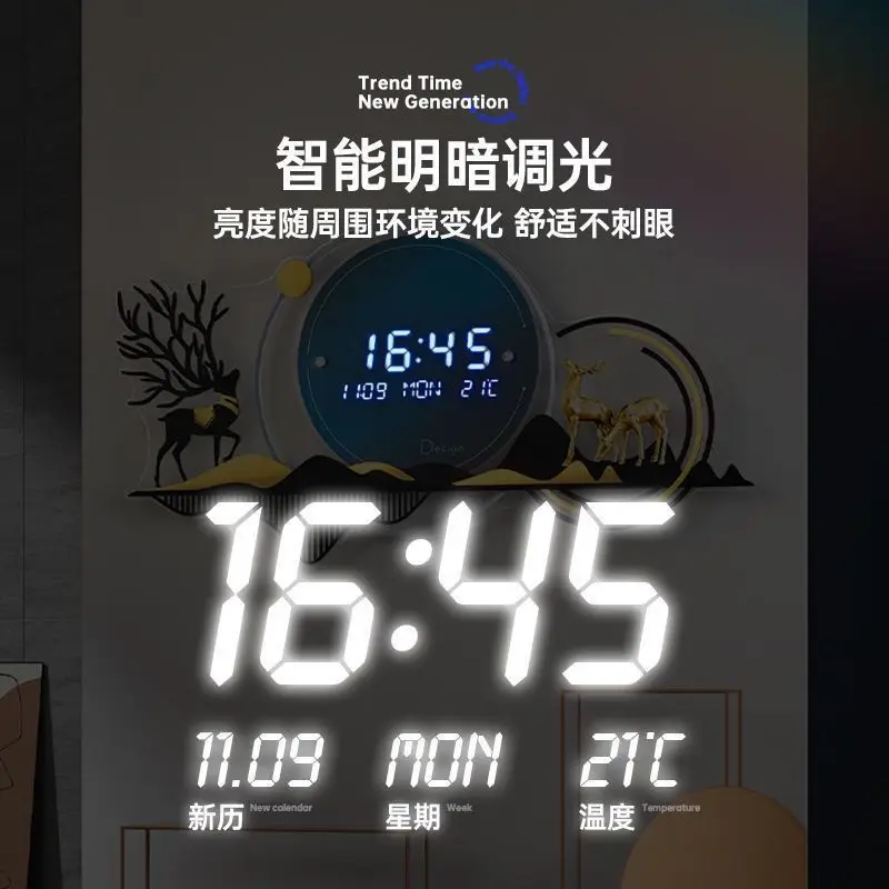 Умные электронные часы подвесные настенные светильники домашние модные