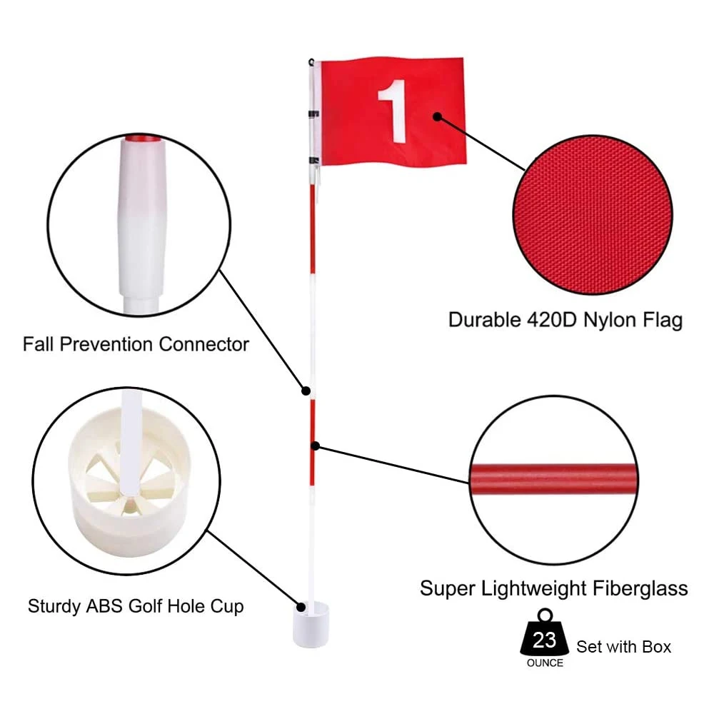 Статуэтка для игры в гольф 5 секций портативная с флагами тренировок во дворе и
