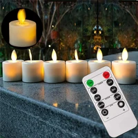 pak 6 atau 12 remote control dekoratif bergerak sumbu lilin natal tanpa api menari nazar tealight dengan timer