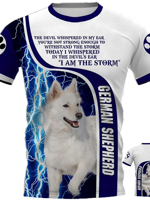 

Fashion men's T-Shirt German Swiss Shepherd 3d Printed Harajuku Style cute animal Graphic O'neck. dogs Short Sleeve Great. & Tea
