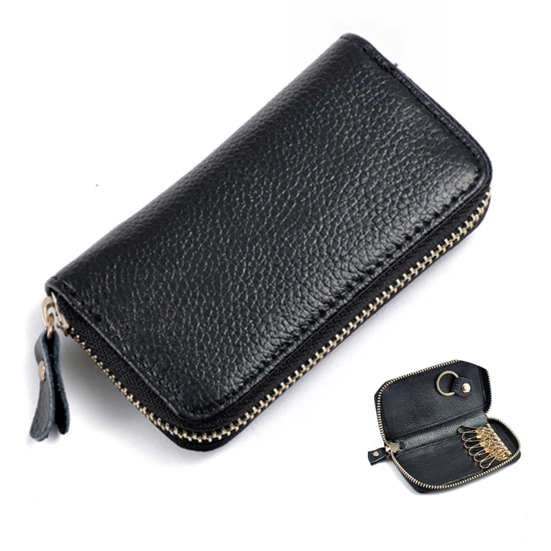 

Organizer Wallet Holder Wallet Holder Wallet Bag Car Solid Housekeeper Key Genuine Key Unisex Leather Simple Card Fashion