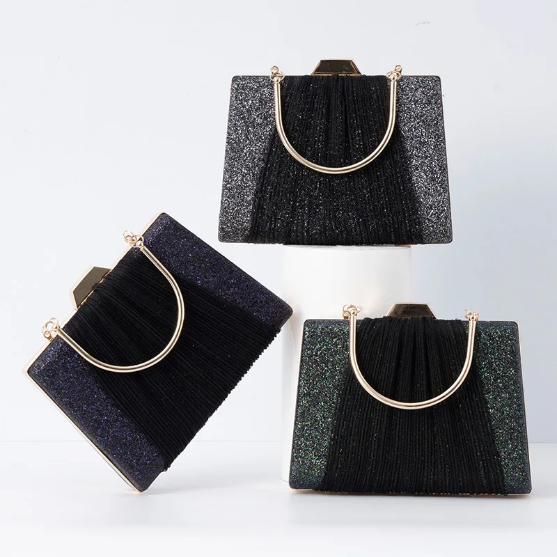 

2022 New Women Leather Shoulder Bags Patchwork Wedding Wallets Purse Fold Banquet Wallets Clutch Purse Drop Shipping
