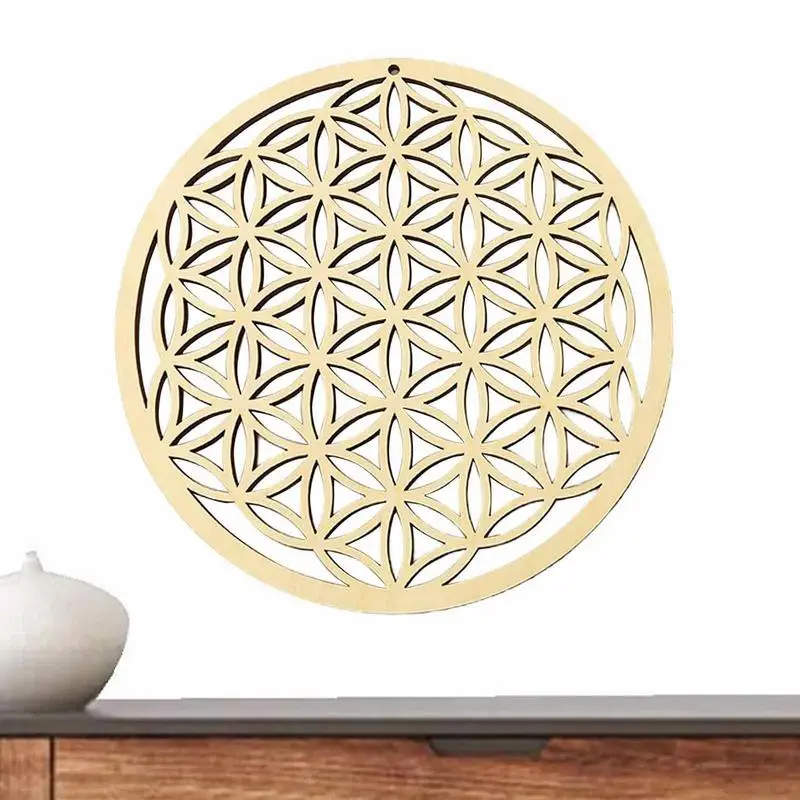 

Crystal Grid Board Flower Of Life Wall Art Sacred Geometry Wood Wall Art Spiritual Home Crystal Grid Board For Yoga/Meditation
