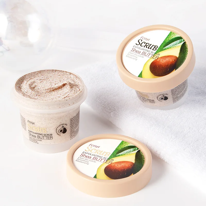 

LAIKOU Shea Butter Exfoliating Scrub Deep Gel Brightening Avocado Whitening Body Scrub Cleansing Pore Acne Treatment Exfoliating